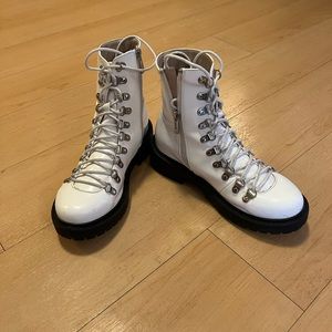 White Combat Boots